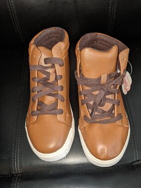 wonder nation Tan Faux Leather High-Top Sneakers